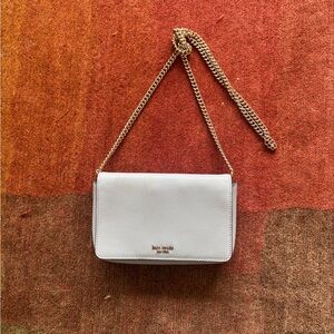 Kate Spade Wallet Style Crossbody Bag - Like New, Powder Blue w/ Gold Chain